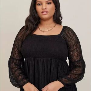Torrid Black Lace Blouse